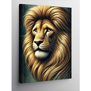 Kanvas Tablo Aslan Portresi Ve Doğa 50x70 cm