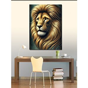 Kanvas Tablo Aslan Portresi Ve Doğa 50x70 cm