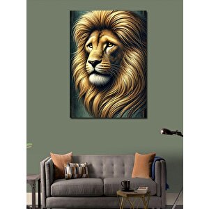 Kanvas Tablo Aslan Portresi Ve Doğa 50x70 cm