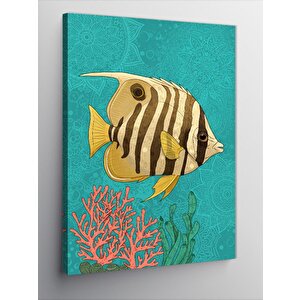 Kanvas Tablo Tropikal Balık Ve Mercan 100x140 cm