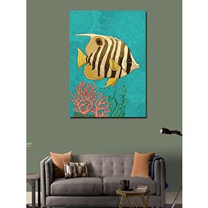 Kanvas Tablo Tropikal Balık Ve Mercan 100x140 cm