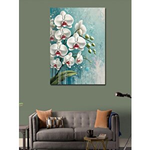 Kanvas Tablo Beyaz Orkide Çiçeği 100x140 cm