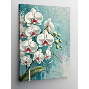 Kanvas Tablo Beyaz Orkide Çiçeği 50x70 cm