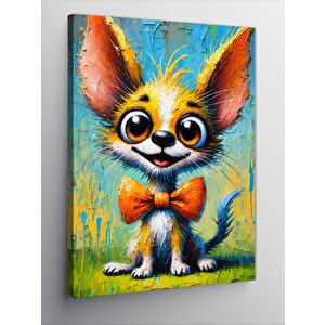 Kanvas Tablo Sevimli Fularlı Köpek 50x70 cm
