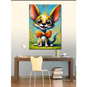 Kanvas Tablo Sevimli Fularlı Köpek 50x70 cm