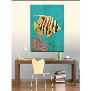 Kanvas Tablo Tropikal Balık Ve Mercan 50x70 cm
