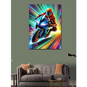 Kanvas Tablo Hızlı Yarış Motoru 70x100 cm