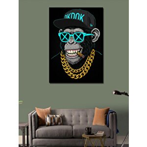 Kanvas Tablo Cool Goril Ve Neon Aksesuarlar 70x100 cm