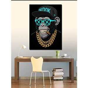 Kanvas Tablo Cool Goril Ve Neon Aksesuarlar 50x70 cm