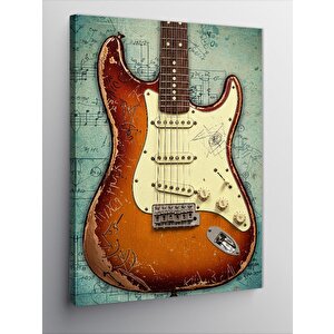 Kanvas Tablo Vintage Elektro Gitar 50x70 cm
