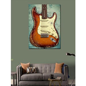 Kanvas Tablo Vintage Elektro Gitar 50x70 cm