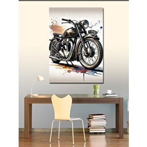 Kanvas Tablo Klasik Vintage Motosiklet 100x140 cm