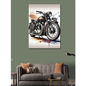 Kanvas Tablo Klasik Vintage Motosiklet 100x140 cm