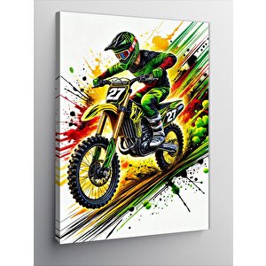 Kanvas Tablo Motor Yarışçısı Çizimi 70x100 cm