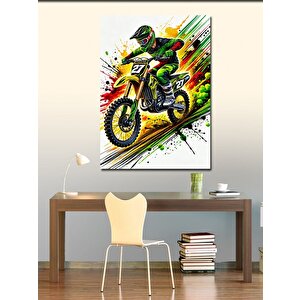 Kanvas Tablo Motor Yarışçısı Çizimi 70x100 cm