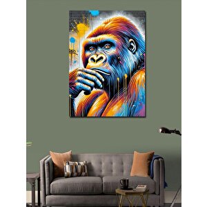 Kanvas Tablo Renkli Goril Portresi 70x100 cm