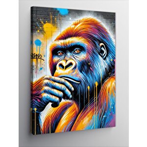 Kanvas Tablo Renkli Goril Portresi 50x70 cm