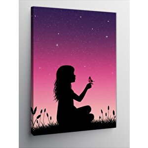 Kanvas Tablo Pembe Gökyüzü Silueti 50x70 cm