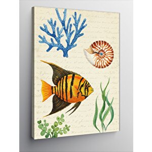 Kanvas Tablo Deniz Canlıları Ve Mercanlar 70x100 cm