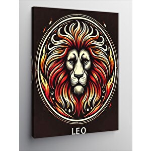 Kanvas Tablo Aslan Ve "leo" Burcu Simgesi 50x70 cm
