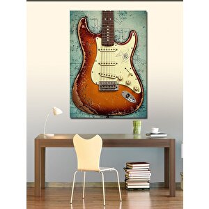 Kanvas Tablo Vintage Elektro Gitar 70x100 cm