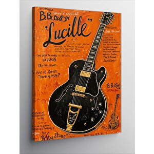 Kanvas Tablo Vintage Lucille Gitar Posteri 100x140 cm