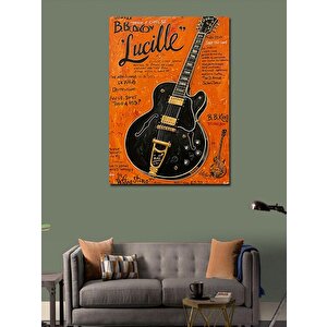 Kanvas Tablo Vintage Lucille Gitar Posteri 100x140 cm
