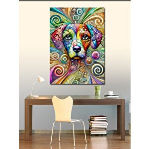 Kanvas Tablo Renkli Köpek Portresi 70x100 cm