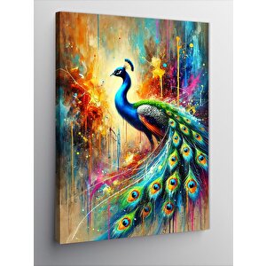 Kanvas Tablo Renkli Tavuskuşu 70x100 cm