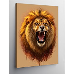 Kanvas Tablo Kükreyen Aslan Portresi 70x100 cm