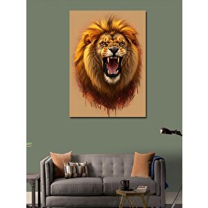 Kanvas Tablo Kükreyen Aslan Portresi 70x100 cm