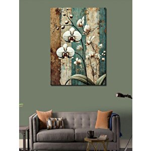 Kanvas Tablo Orkide Çiçeği İllüstrasyonu 70x100 cm