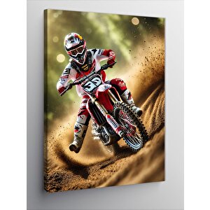 Kanvas Tablo Motokros Yarışı 70x100 cm