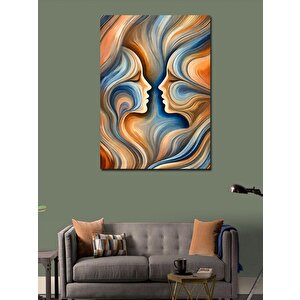 Kanvas Tablo Soyut Yüz Ve Renk Dalgaları 100x140 cm