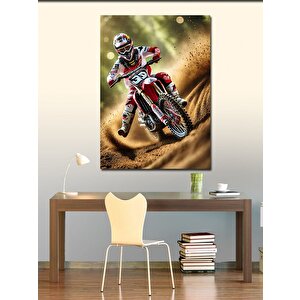 Kanvas Tablo Motokros Yarışı 100x140 cm