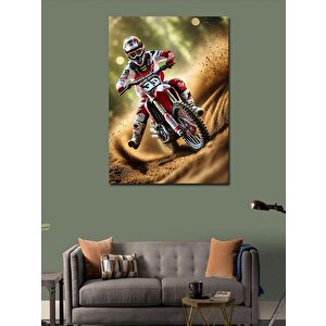 Kanvas Tablo Motokros Yarışı 100x140 cm