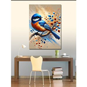 Kanvas Tablo Mavi Kuş Ve Dallar 50x70 cm
