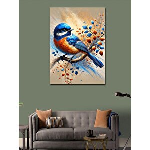 Kanvas Tablo Mavi Kuş Ve Dallar 50x70 cm