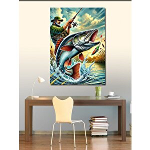 Kanvas Tablo Balık Avı Ve Dinamik Hareket 50x70 cm