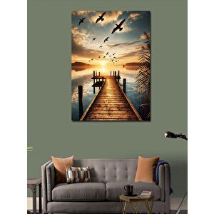Kanvas Tablo Gün Batımında Ahşap İskele 70x100 cm