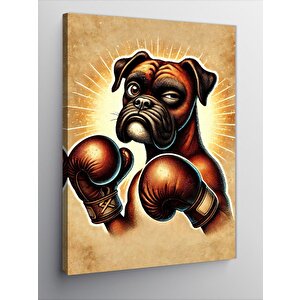 Kanvas Tablo Boksör Köpek Çizimi 70x100 cm