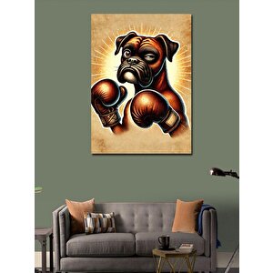Kanvas Tablo Boksör Köpek Çizimi 70x100 cm