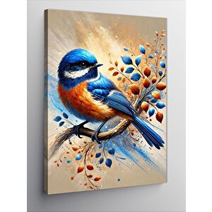 Kanvas Tablo Mavi Kuş Ve Dallar 70x100 cm