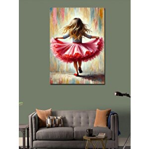 Kanvas Tablo Pembe Elbiseli Küçük Kız 100x140 cm