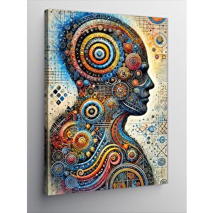 Kanvas Tablo Renkli Düşünen İnsan 100x140 cm