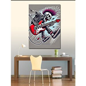 Kanvas Tablo Gitar Çalan İskelet 100x140 cm