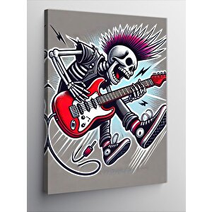 Kanvas Tablo Gitar Çalan İskelet 70x100 cm