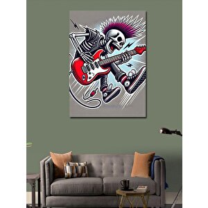 Kanvas Tablo Gitar Çalan İskelet 50x70 cm