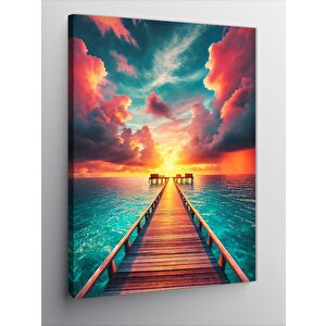Kanvas Tablo Gün Batımında İskele Manzarası 50x70 cm