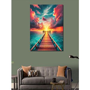 Kanvas Tablo Gün Batımında İskele Manzarası 50x70 cm